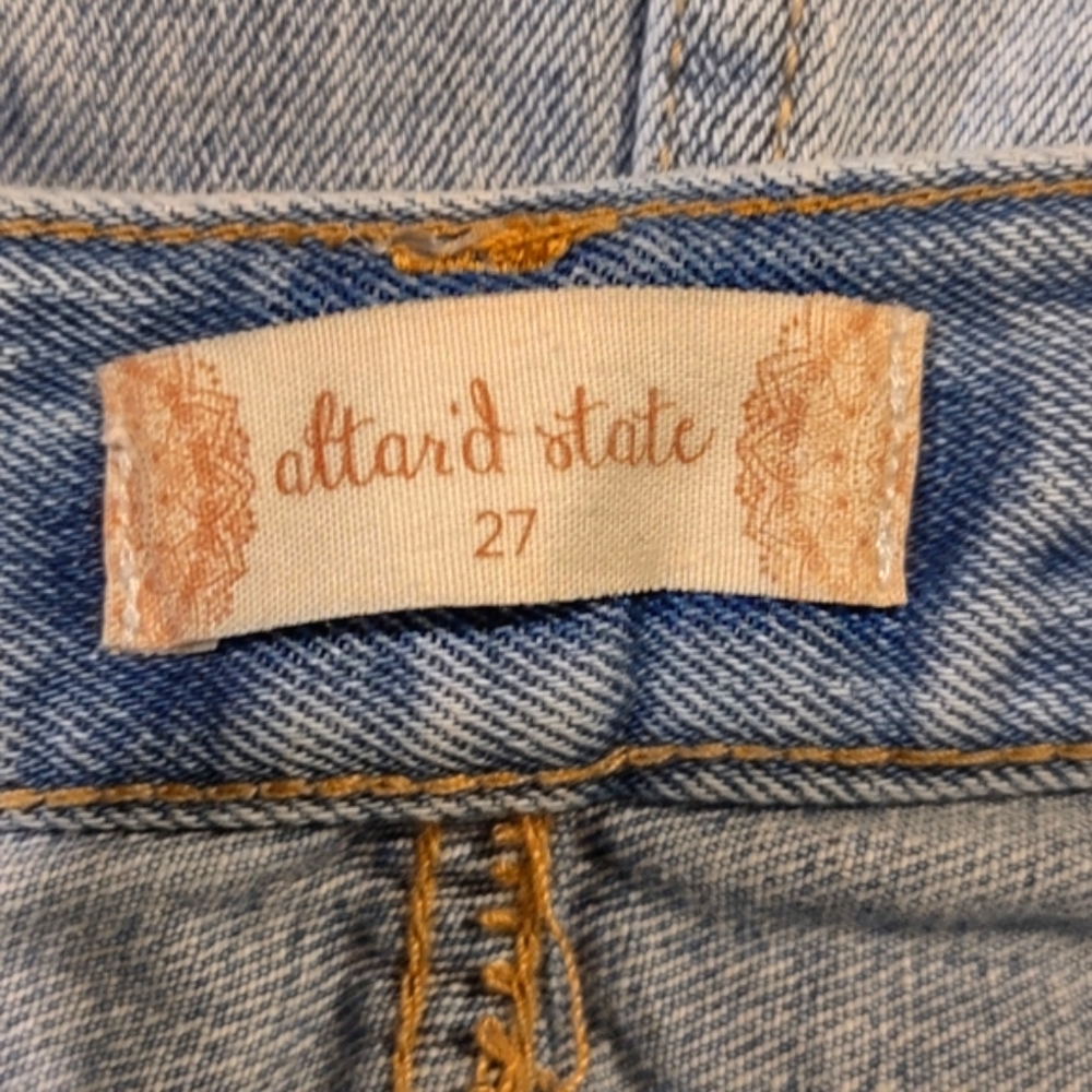 Altar'd State Distressed Denim Mini Skirt Size S - Picture 5 of 6